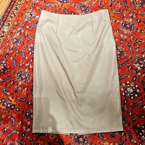Faux Leather Pencil Skirt ,  very, very pale ivory skintone color, size 4